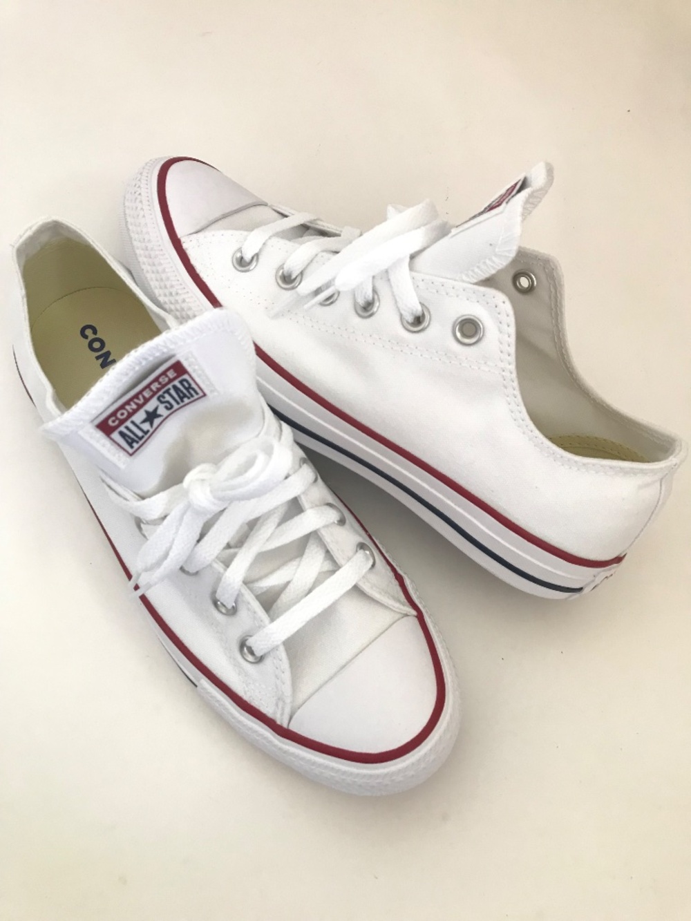 CONVERSE All Star Ox White Low Top Sneakers Women’s Size 9.5 Optical White NWT - Picture 14 of 16